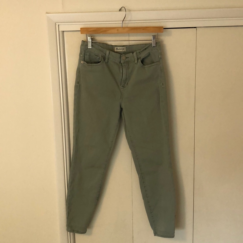 Madewell High Riser Crop Jean Sage Green